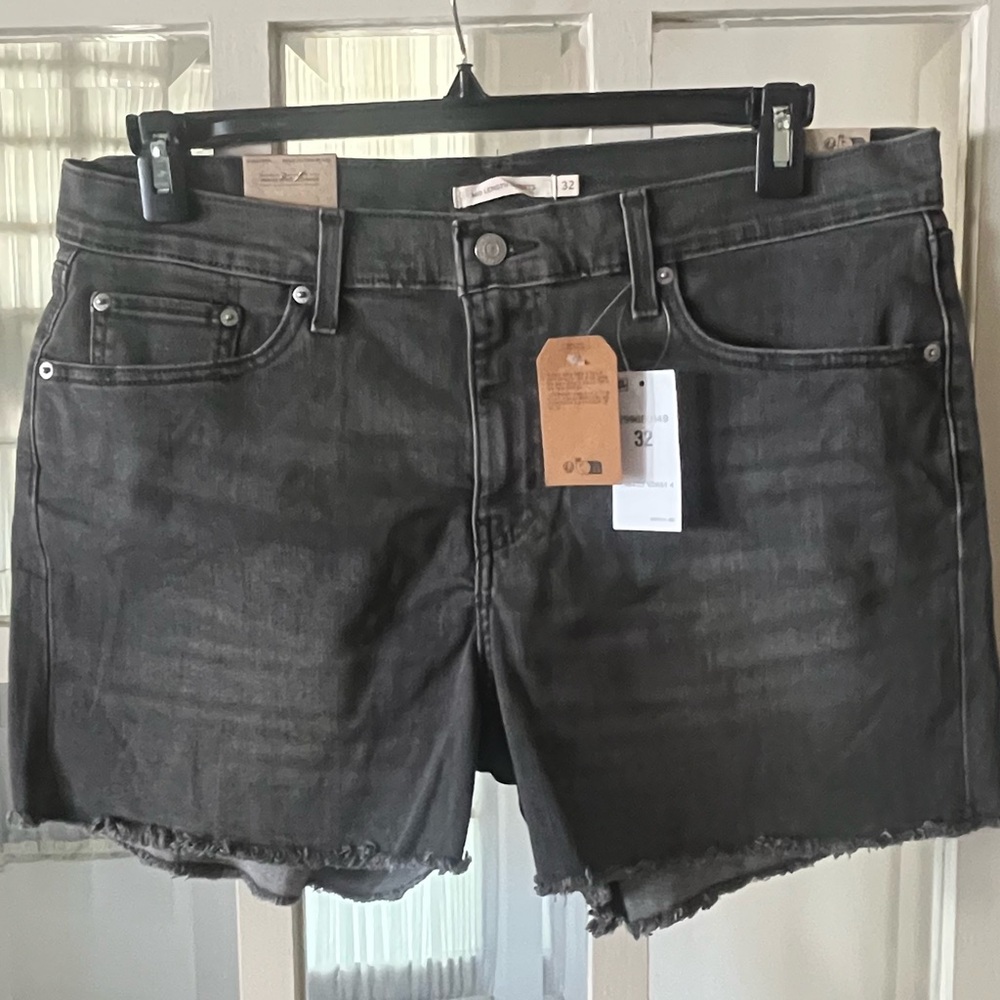 Levi’s Dark Gray/Washed Out Black Denim Cutoff Shorts - Size 32